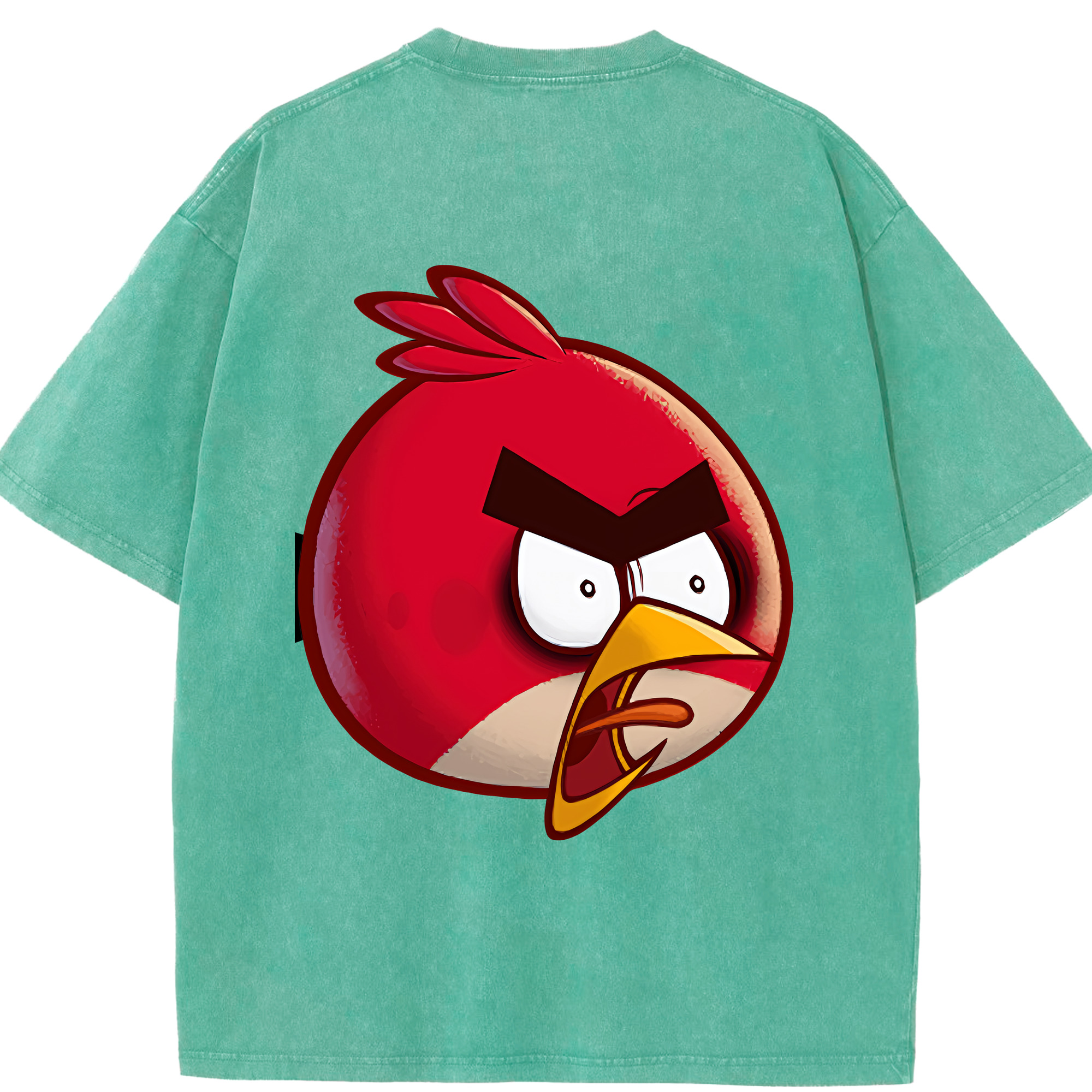（画像用） Angry Birds アングリーバード 綿100% ヴィンテージ風 半袖Tシャツ（背面プリント）